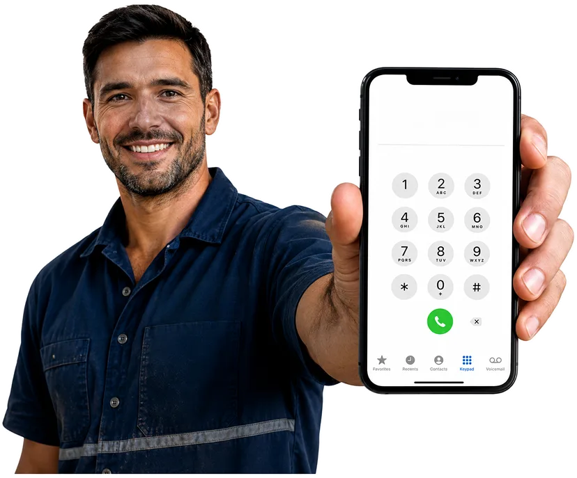 Our plumber taking a booking call for Ashbury