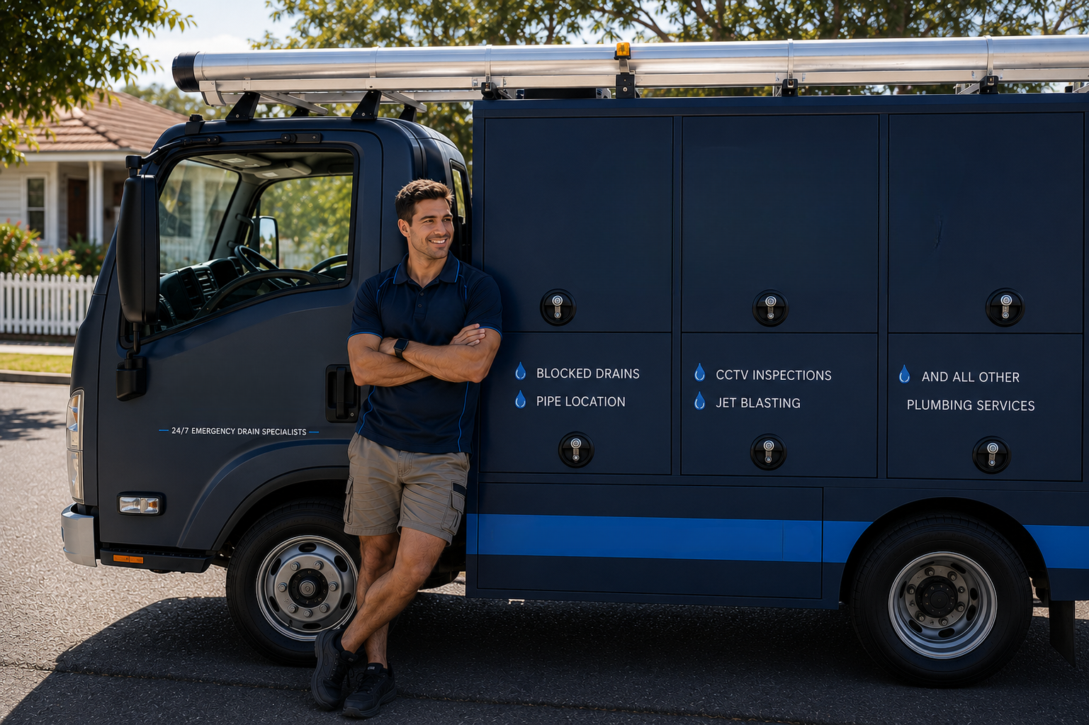 Plumber with Ashbury Blocked Drains van